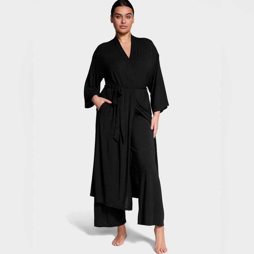 NWT Victoria's Secret Black Modal 3-Piece Pajama Set XS/S